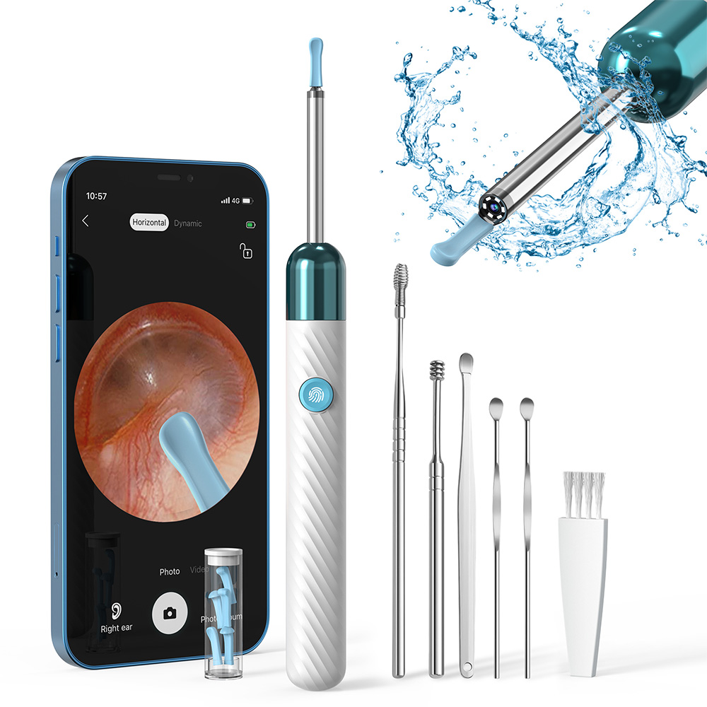 SUNUO X6 Smart Visual Ear Cleaner Earwax Removal, 500w Pixel Camera, Silicone Ear Tip, 6-Axis Gyroscope, IP67 Waterproof, WiFi Connection - White
