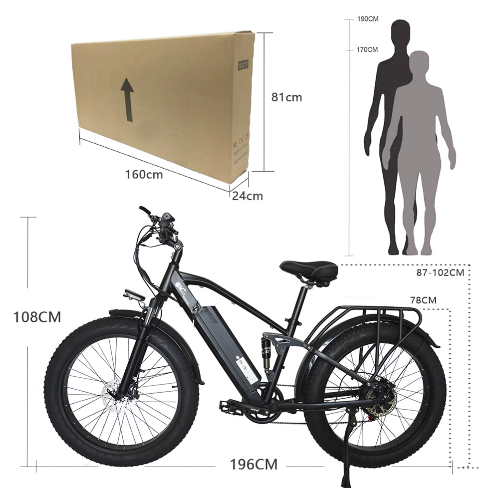 CMACEWHEEL TP26 Electric MTB Bike 26 Inch 48V 17AH 45Km/h 750W Motor