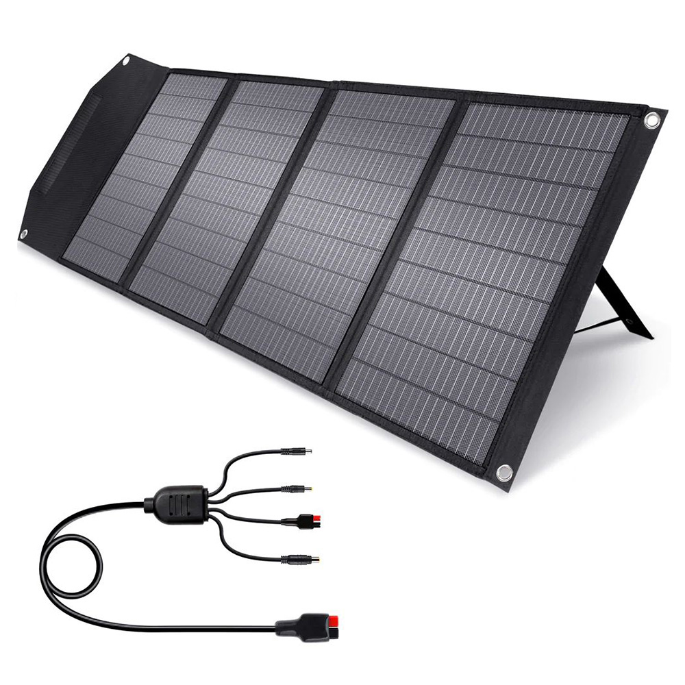 ROCKPALS RP100 100W Portable Foldable Solar Panel with Kickstand, 23.5% Conversion Efficiency, IP65 Waterproof, Support Parallel