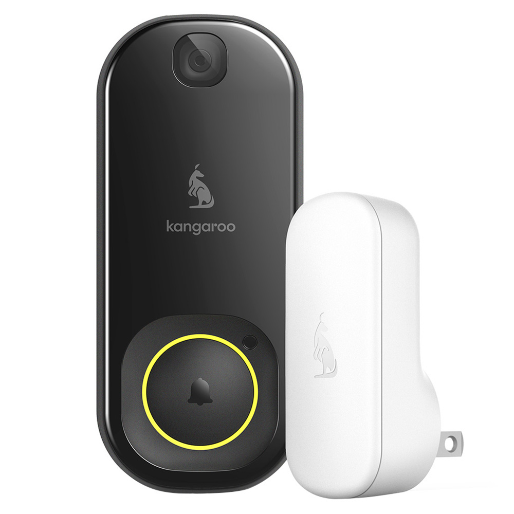 

Kangaroo A0008 Smart WiFi Camera Doorbell with Chime, Infrared Night Vision, Motion Detection, Battery Powered US Plug