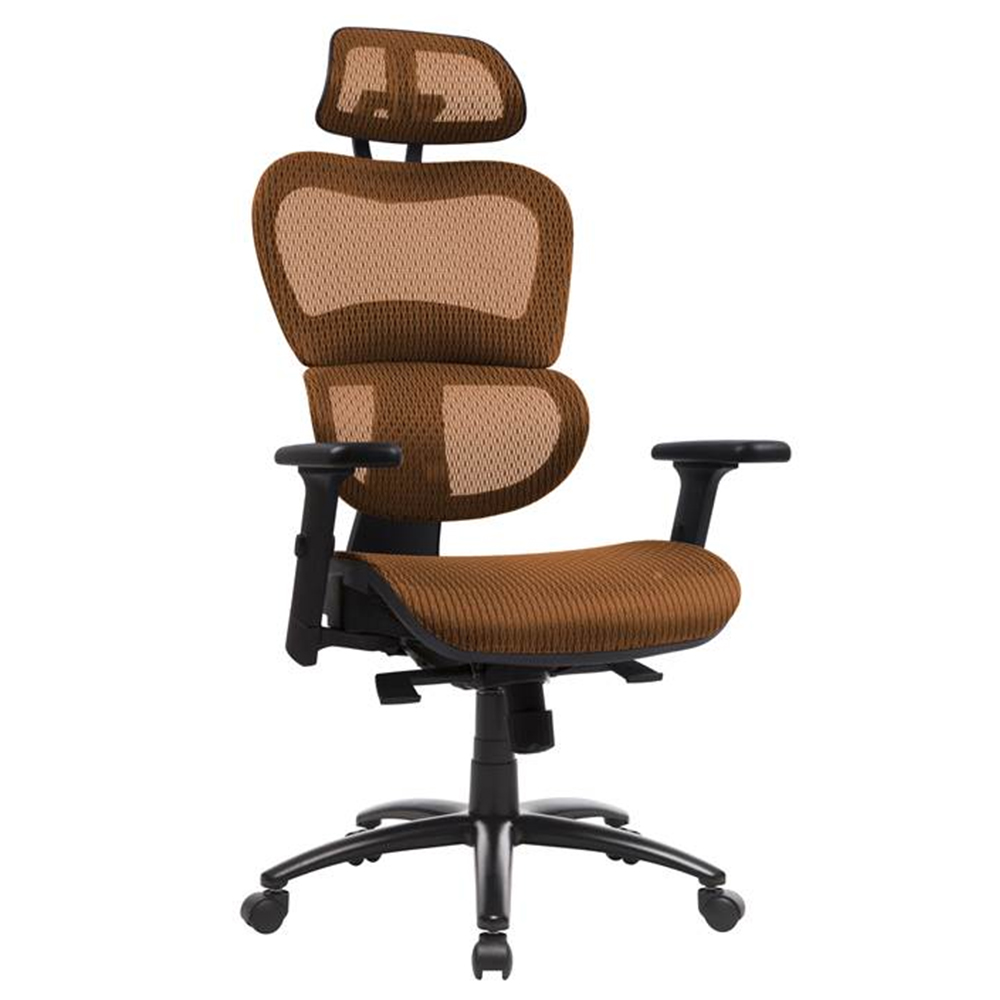 

Home Office Rotatable Gaming Chair Height Adjustable with Ergonomic High Backrest, Elastic Mesh, and Lumbar Support - Orange