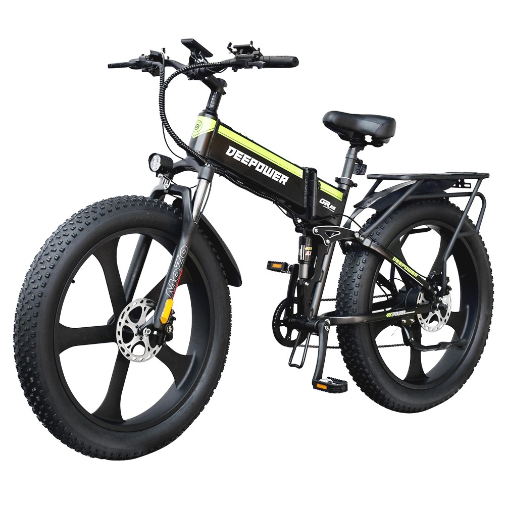 

DEEPOWER H26 Pro (GR26) Electric Bike 26*4.0 Inch Fat Tire 48V 1000W Motor 17.5Ah Battery 45Km/h Max Speed Shimano 7 Speed Gear 150KG Load