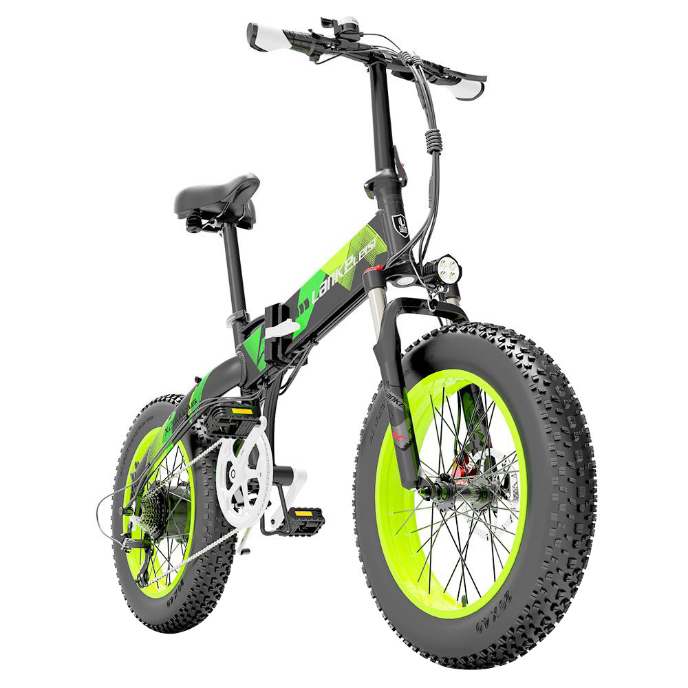 LANKELEISI X2000 PLUS Moped Electric Bike Folding Bike 12.8Ah 48V 1000W 40km/h Max Speed Max Load 150kg - Green