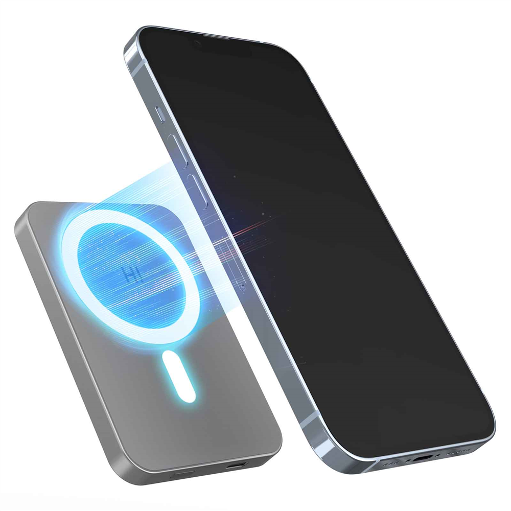 POWER BANK MAGNETICO WIRELESS MAGNETICO MAGSAFE ULTRA SOTTILE 5000MAH