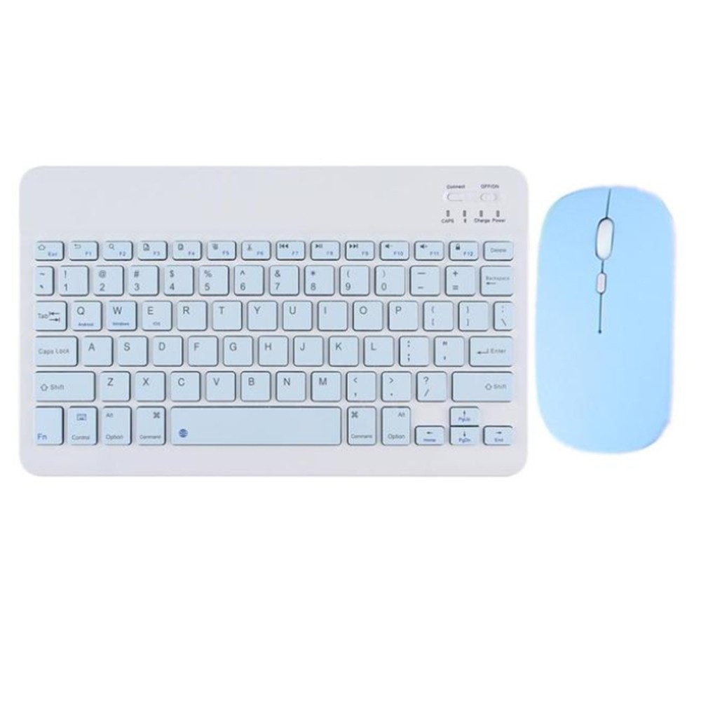 Bluetooth Wireless Keyboard Mouse Set for Android IOS Windows Phone Tablet - Blue