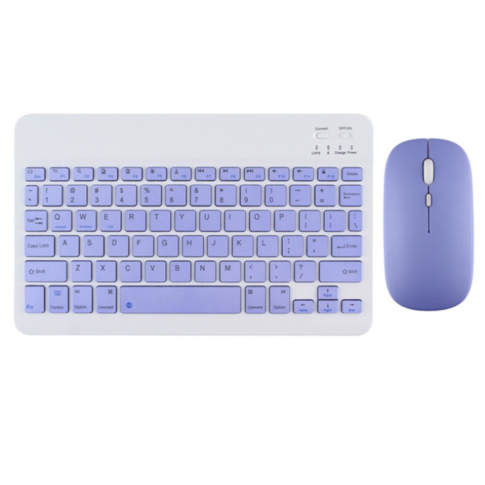 Bluetooth Wireless Keyboard Mouse Set for Android IOS Windows Phone Tablet - Purple