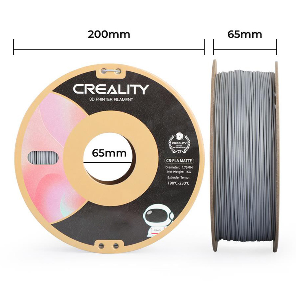 Creality CR 1.75mm Matte PLA 3D Printing Filament 1KG Matte Grey