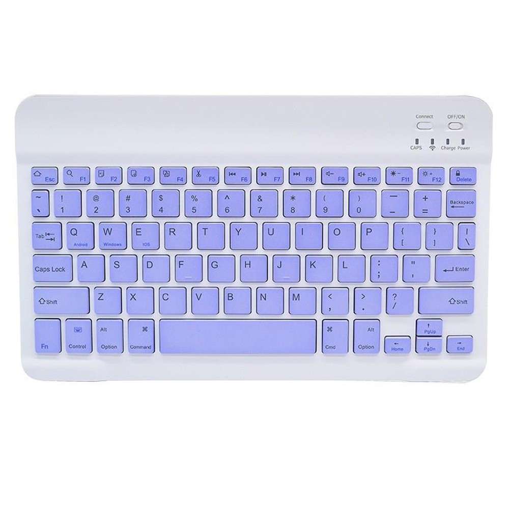 

Wireless Bluetooth Keyboard for iPad Rubber Key Cap Rechargeable Keyboard for Android, iOS, Windows, Smartphone - Purple