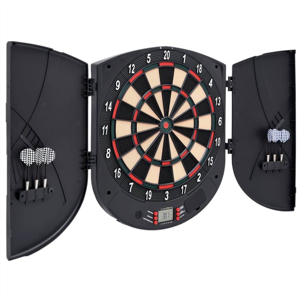Electric Dartboard With Darts Black Polypropylene 15 Electric Dartboard with Darts Black Polypropylene