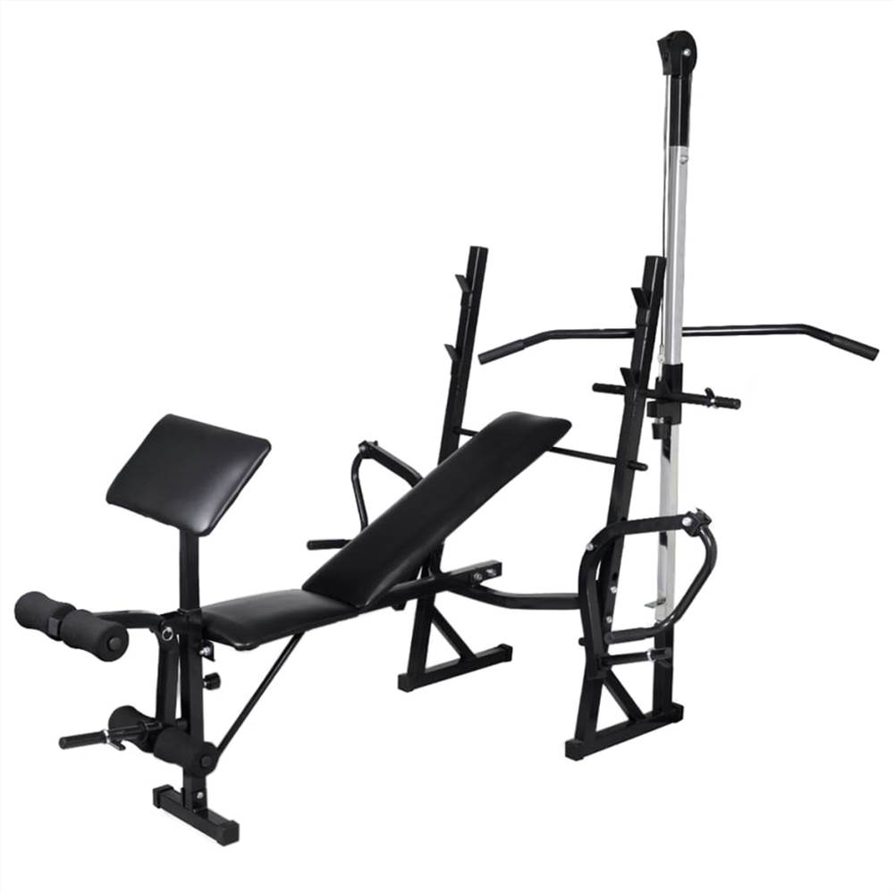 Workout Bench with Weight Rack, Barbell and Dumbbell Set 120 kg