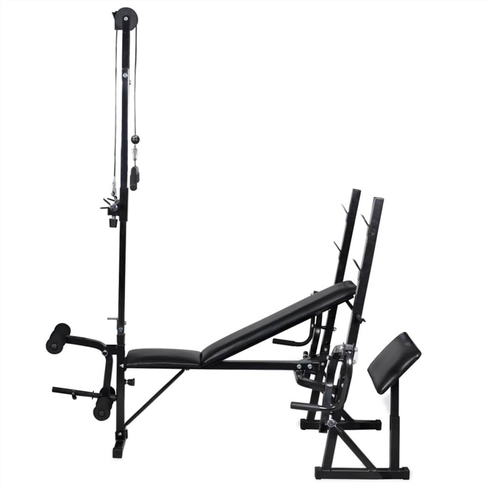 Workout Bench with Weight Rack, Barbell and Dumbbell Set 120 kg