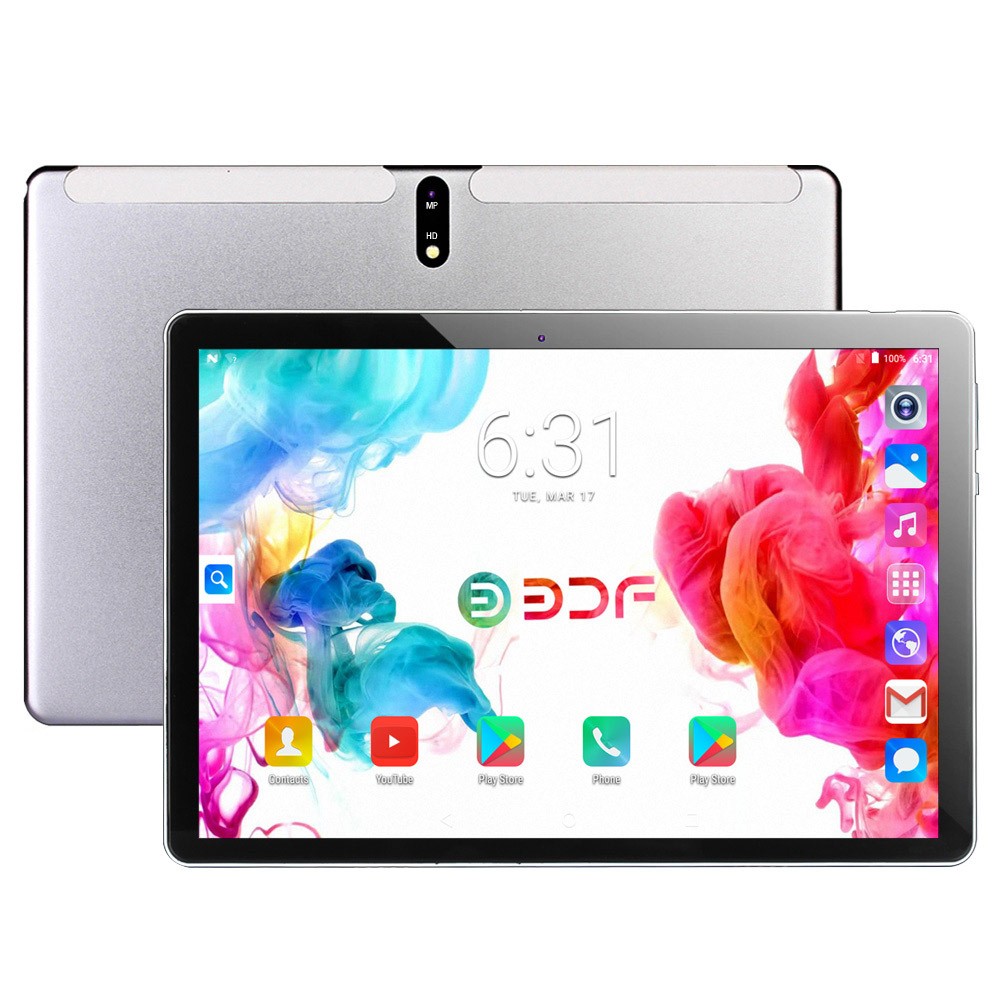 BDF M107 10.1 Inch 4G LTE Tablet for Kids Octa Core 2GB+32GB Android 10 8MP+2MP Dual Camera - Silver