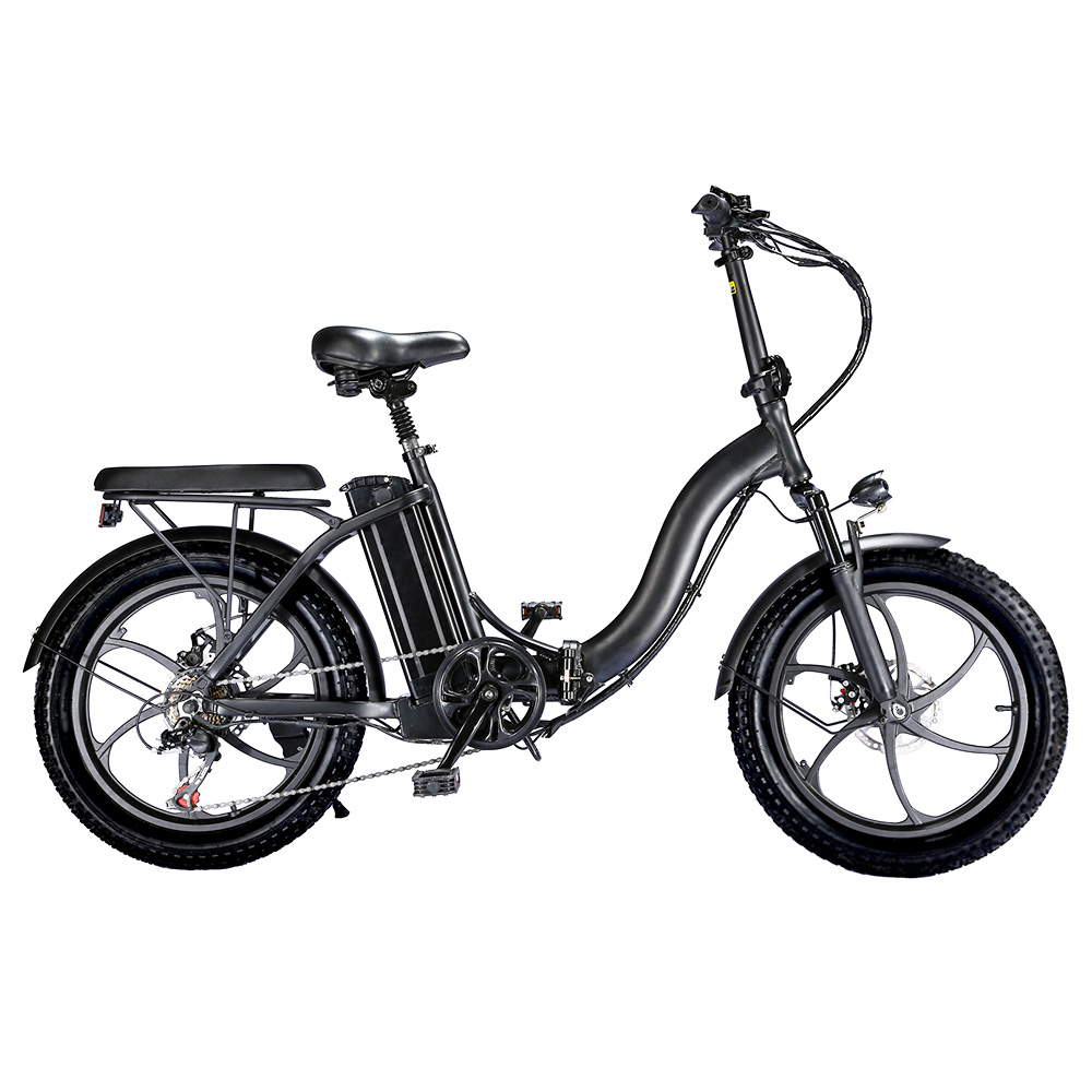 BK6 Electric Bike 48V 350W Motor 10Ah Battery Shimano 7 Speed Gear Front Suspension and Dual Disc Brakes - Black