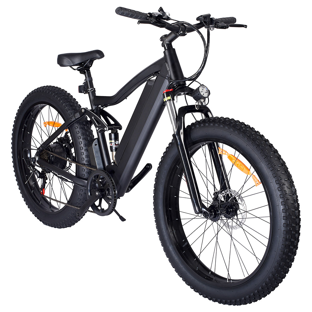

ONES1 Electric Bike 26*4.0 Inch Fat Tires 48V 500W Motor 10Ah Battery 25Km/h Max Speed Shimano 7 Speed - Black