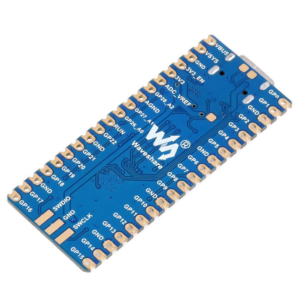 Waveshare RP2040-Plus, A Pico-like MCU Board Based on Raspberry Pi MCU RP2040, Plus ver.