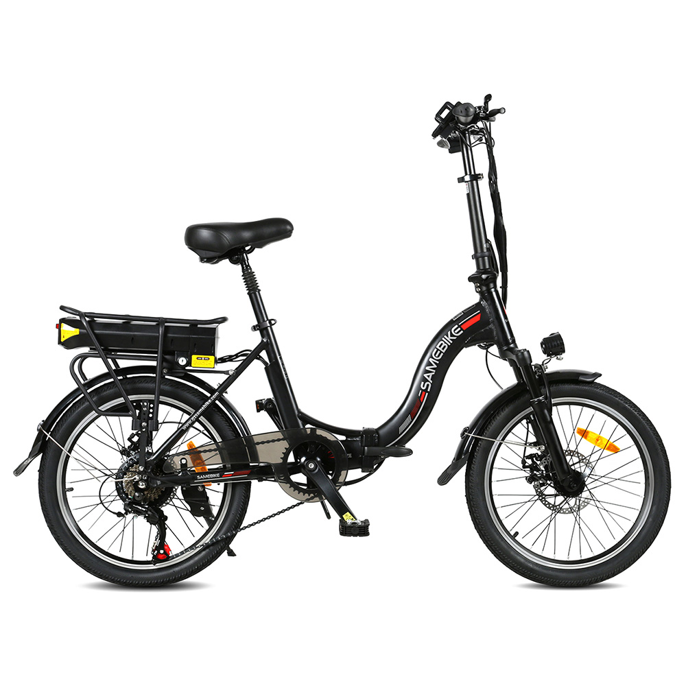 Samebike JG20 Smart Folding Electric Moped Bike 350W Motor 10Ah Battery 32km/h Max Speed 20 Inch Tire - Black