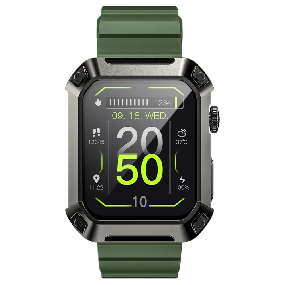 LOKMAT OCEAN 2 PRO Bluetooth Call Smartwatch 1.85'' TFT Screen Heart Rate, Blood Pressure Monitor, 450mAh Battery - Green