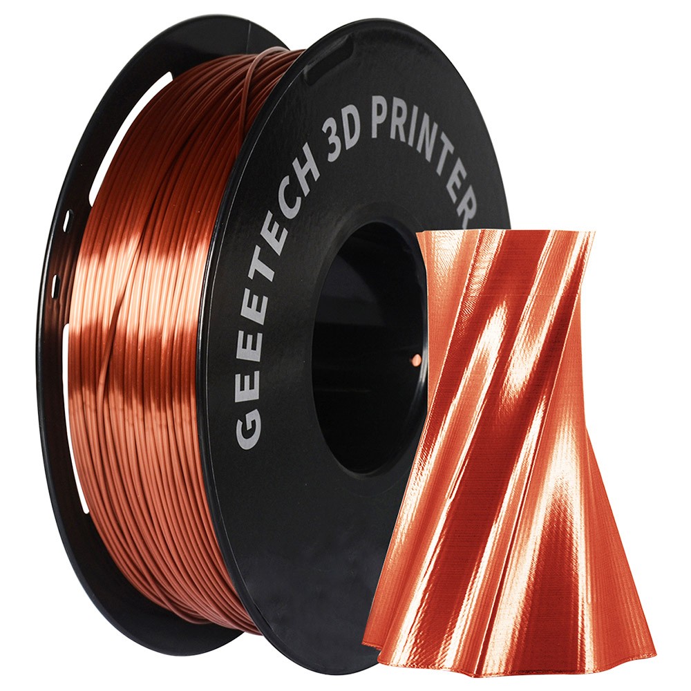 Geeetech Silk PLA Filament for 3D Printer, 1.75mm Dimensional Accuracy +/- 0.03mm 1kg Spool (2.2 lbs) - Copper