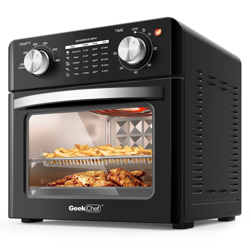 Geek Chef GTO10PB 1400W Air Fryer Oven, 10QT Capacity Multifunctional Toaster Oven, 360 Degree Hot Air Circulation