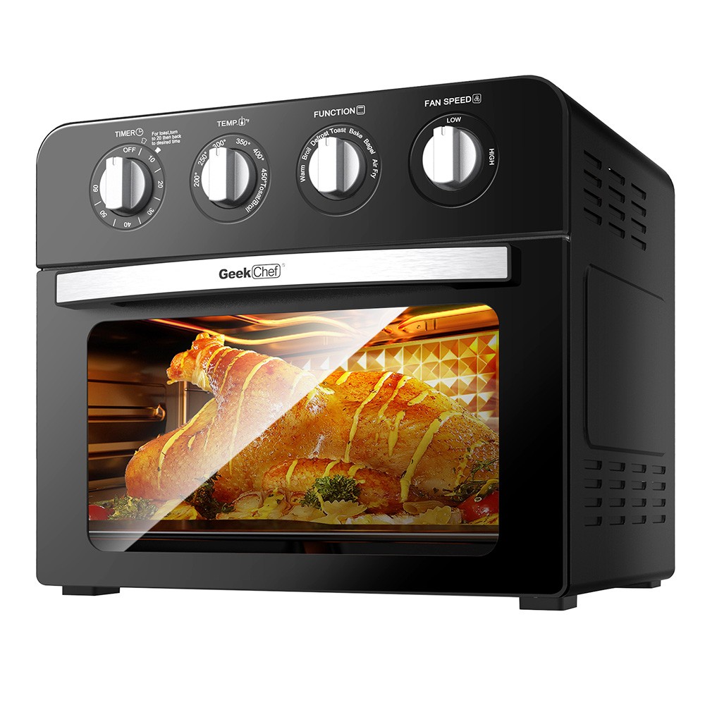 Geek Chef GTO23PB 7 in 1 Air Fryer Oven, 1700W Power, 6 Slice 24.5QT Air Fryer Toaster Oven Combo, 3 Rack Positions