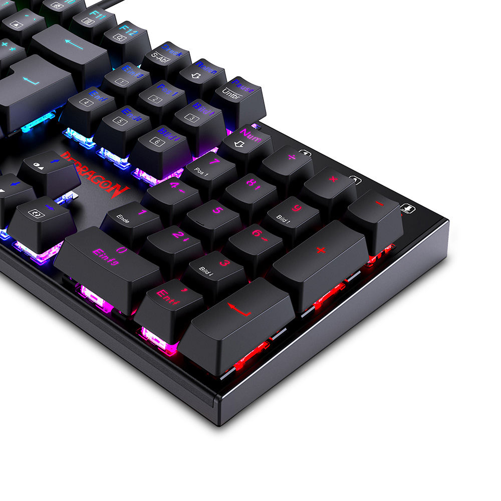 Redragon 105-Key Mechanical Keyboard RGB Backlit German Layout