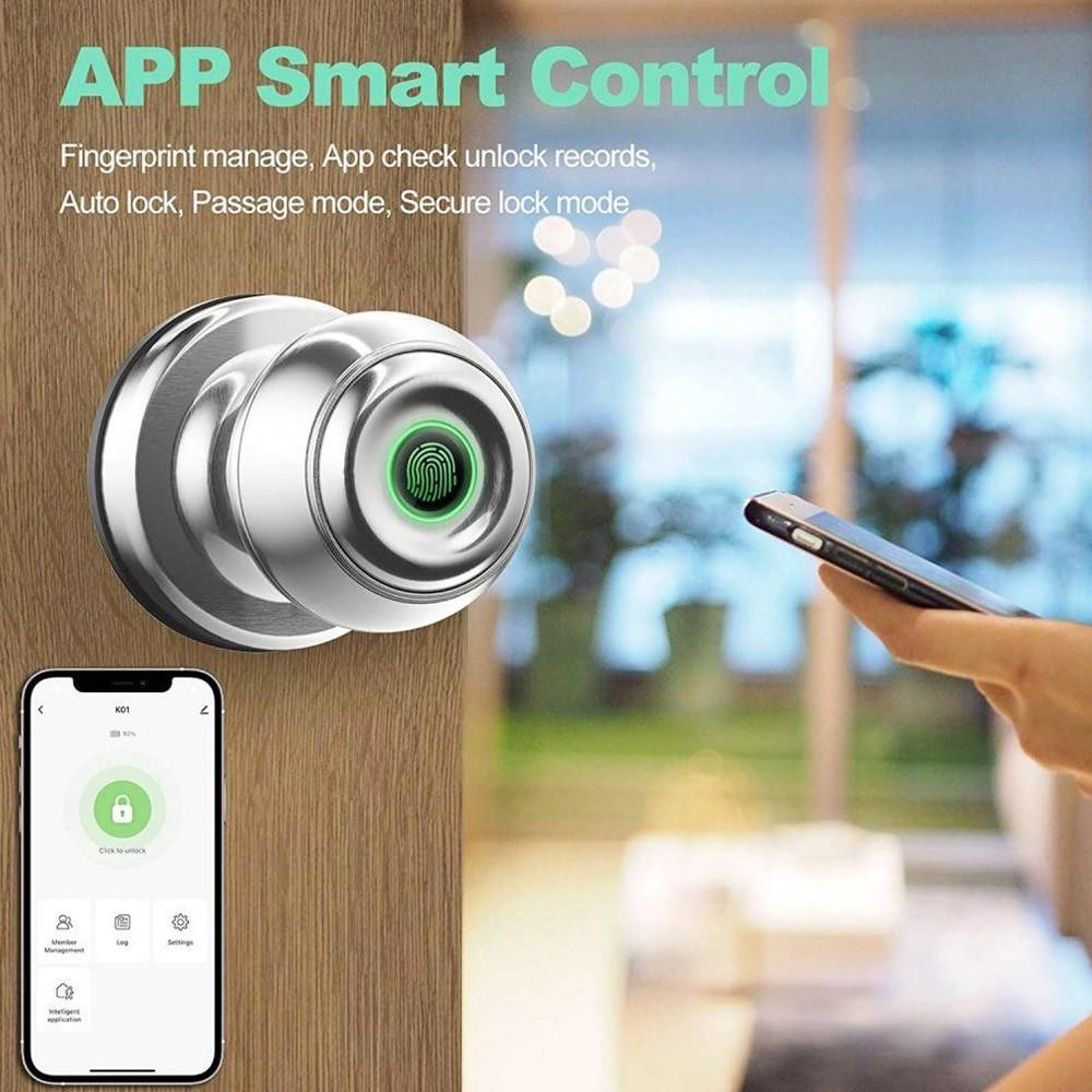 Geek Chef Geektale K01 05 Smart Fingerprint Door Knob Silver United States