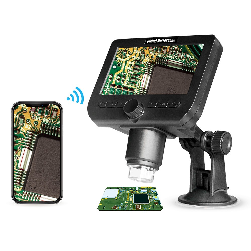 ANESOK 317 Handheld WiFi Microscope with 4.3 Inch Screen, 2MP Pixel, 1000X Magnification, 1920*1080 Resolution, 1800mAh Battery, 8 LED Lights