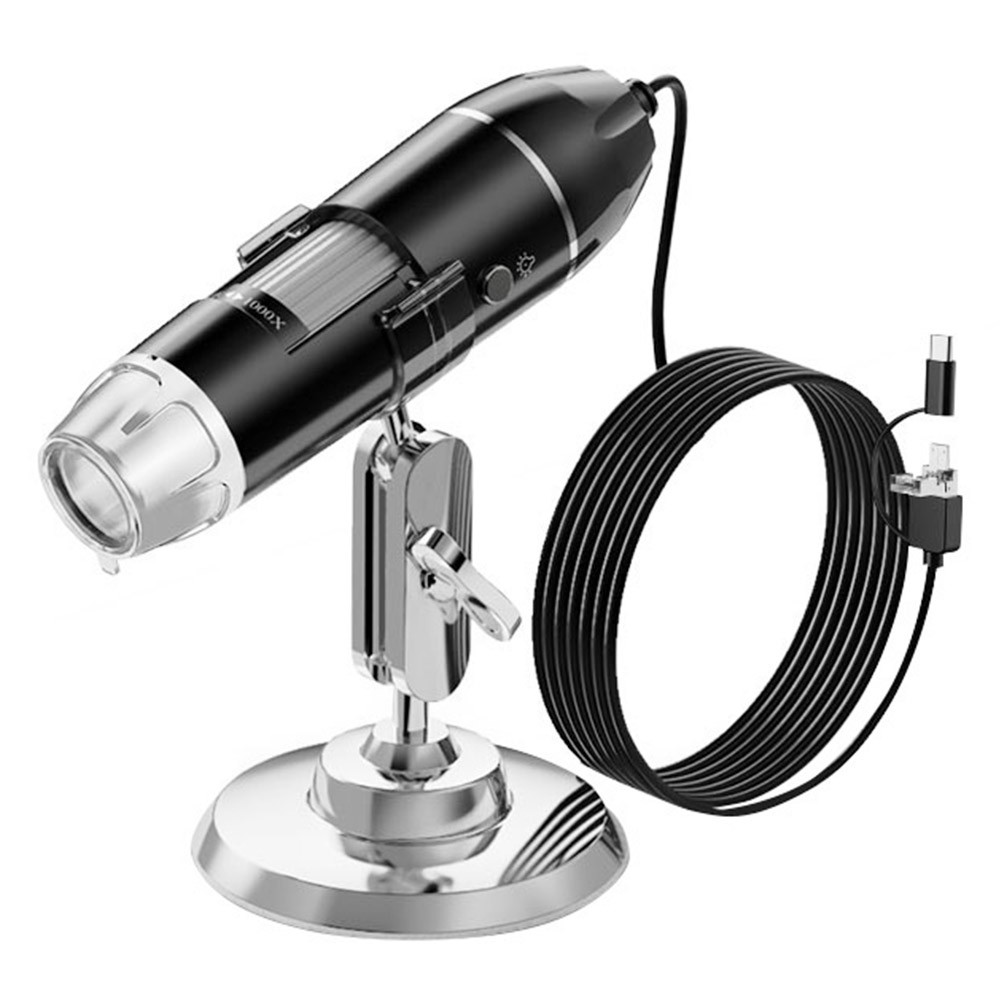 ANESOK 321 3 In 1 Microscope, 300000 Pixels, 1000X Magnification, 480P Resolution, 8 LEDs, with Universal Bracket