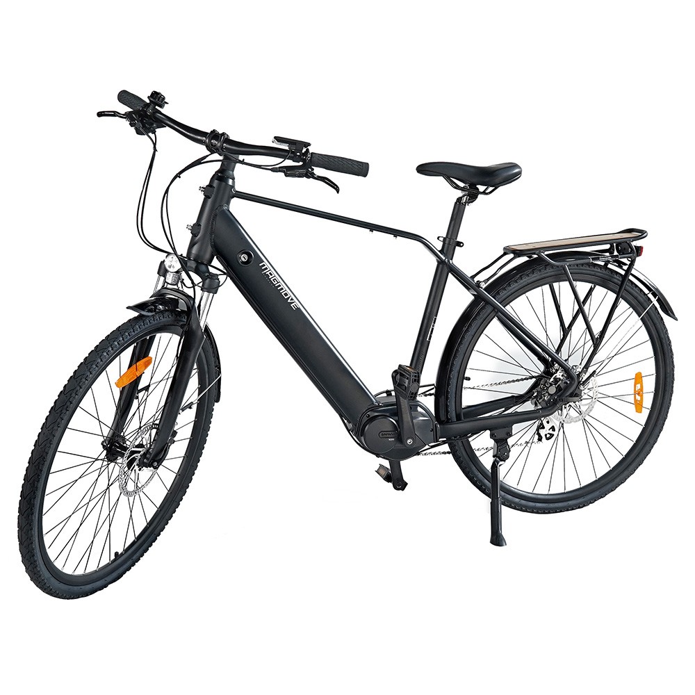 MAGMOVE CEH55M 28 Inch City Electric Bike Bafang Mid-Drive 250W Motor 25Km/h Speed 36V 13Ah LISHEN Detachable Battery 100KM Max Range 150KG Load Double Disc Brakes Shimano 8-Speed Gear Front Shock Absorption - Step Over