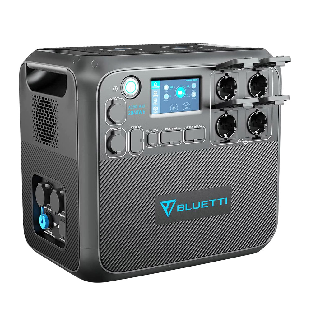BLUETTI AC200MAX 2200W Portable Power Station, 2048Wh LiFePO4 Battery, Expandable to 8192Wh, Pure Sine Wave, App Control