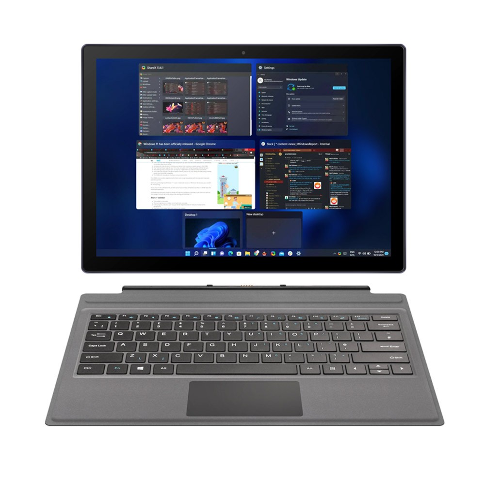 (Free Keyboard & Bag) One Netbook T1 2 in 1 Tablet PC Intel Core i5-1240P Laptop, 16GB DDR5 2TB SSD, 13 Inches 2160x1440 FHD 2K Ultra-IPS Screen, USB Type-C USB3.0*2 TF Slot Mini HDMI 3.5mm Audio WiFi 6, Windows 11 Home OS, Platinum Grey - EU Plug