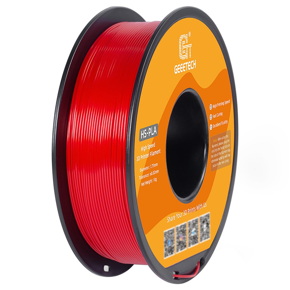 

Geeetech HS PLA Filament for 3D Printer, 1.75mm Dimensional Accuracy +/- 0.03mm 1kg Spool (2.2 lbs) - Red