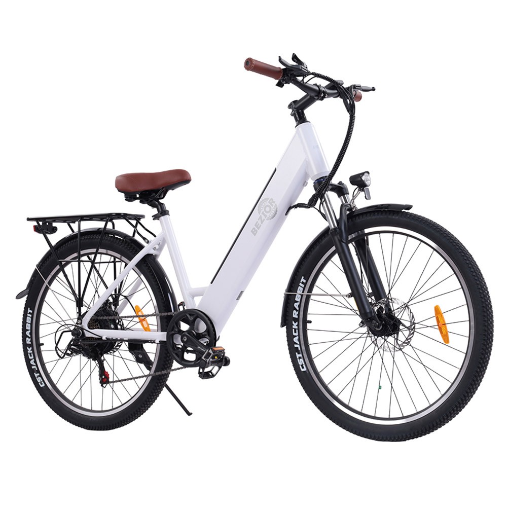 Bezior M3 Electric Bike 26 Inch 48V 500W Motor 32Km/h 10.4Ah White