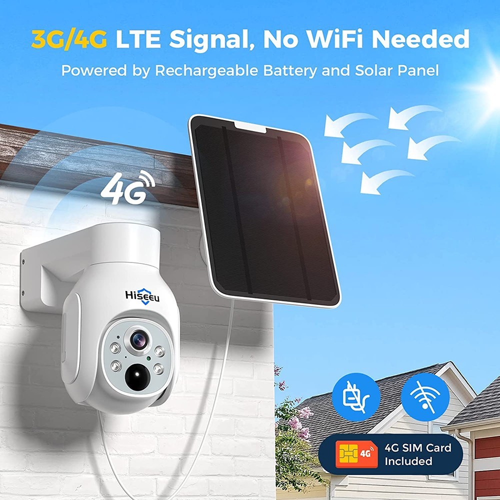 Hiseeu WiFi Free 4G LTE Security Camera