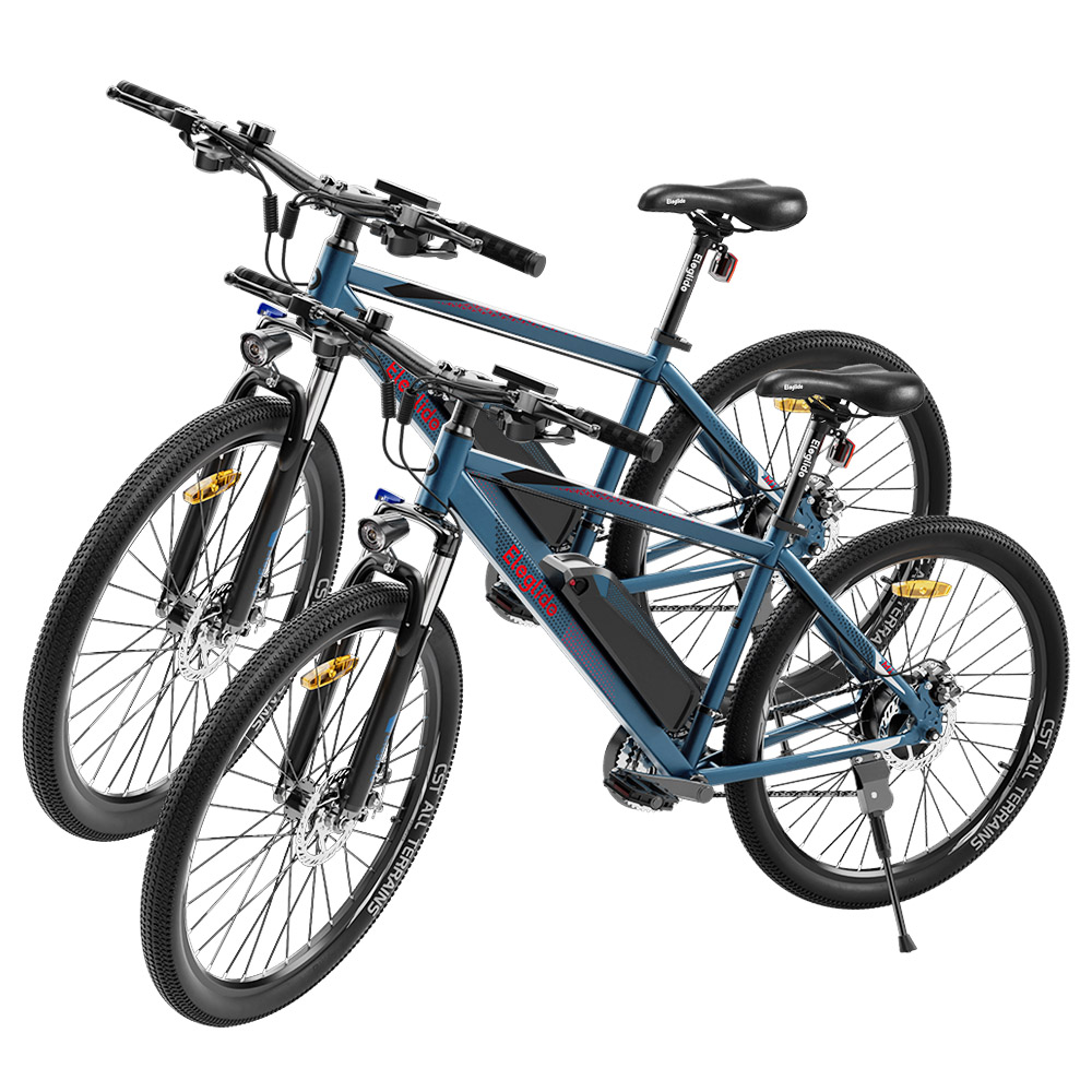 2PCS ELEGLIDE M1 Electric Bike 27.5 Inch 250W Hall Brushless Motor 36V 7.5Ah Removable Battery 25km/h Max Speed SHIMANO Shifter 21 Speeds up to 65km Max Range IPX4 Aluminum Alloy Frame Dual Disk Brake Mountain Urban Bicycle - Dark Blue