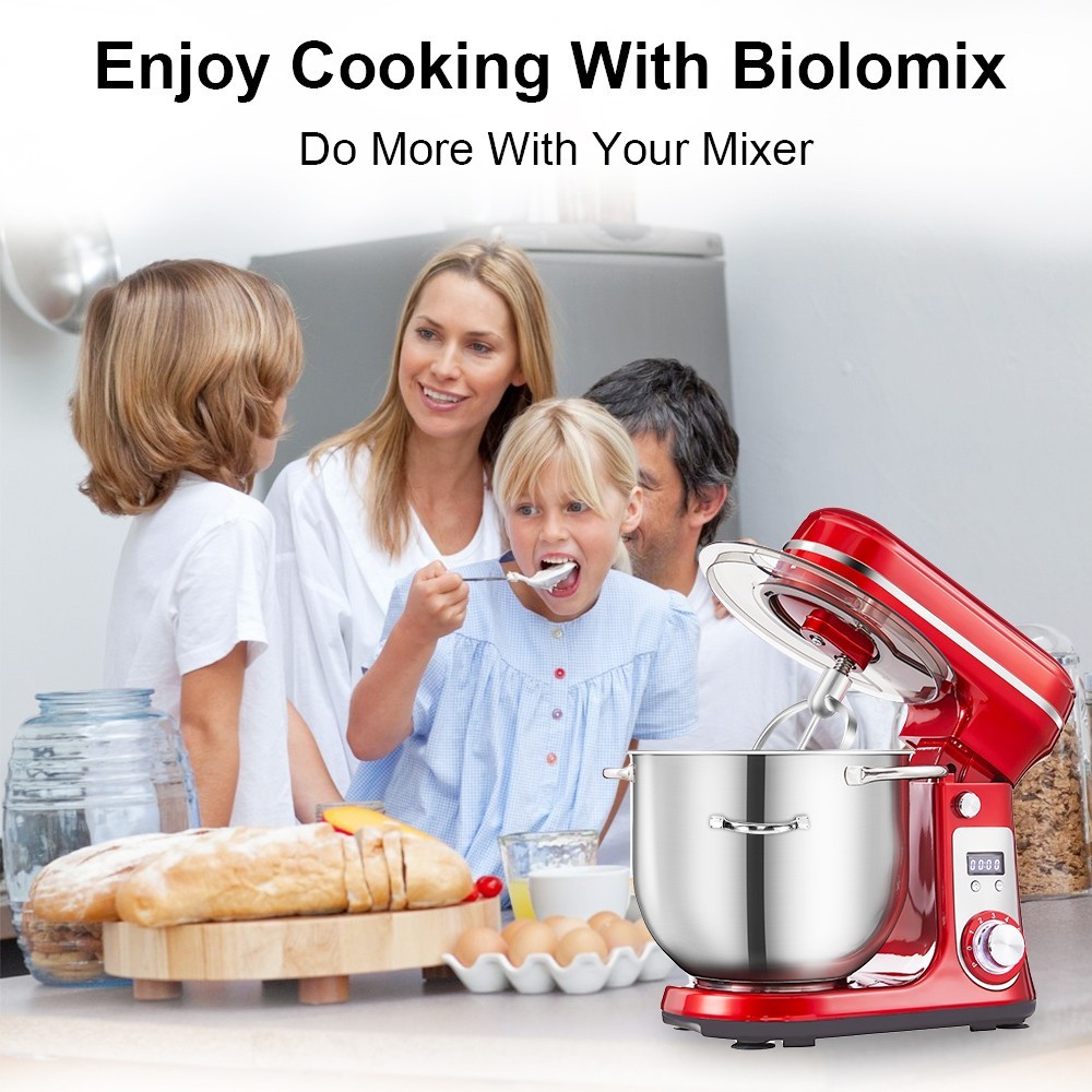 BioloMix BM601 1200W Kitchen Food Stand Mixer Black