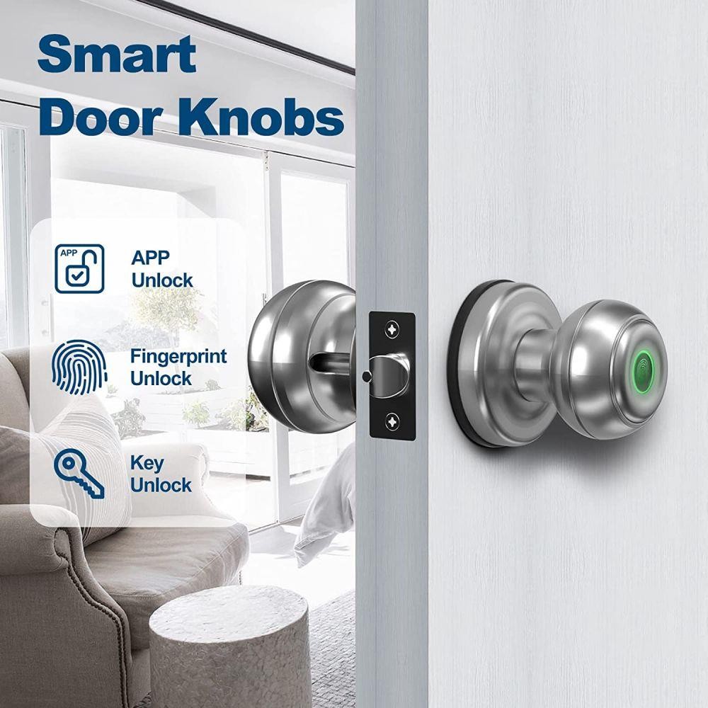 Geek Chef GeekTale K0102 Smart Fingerprint Door Knob Matte Silver