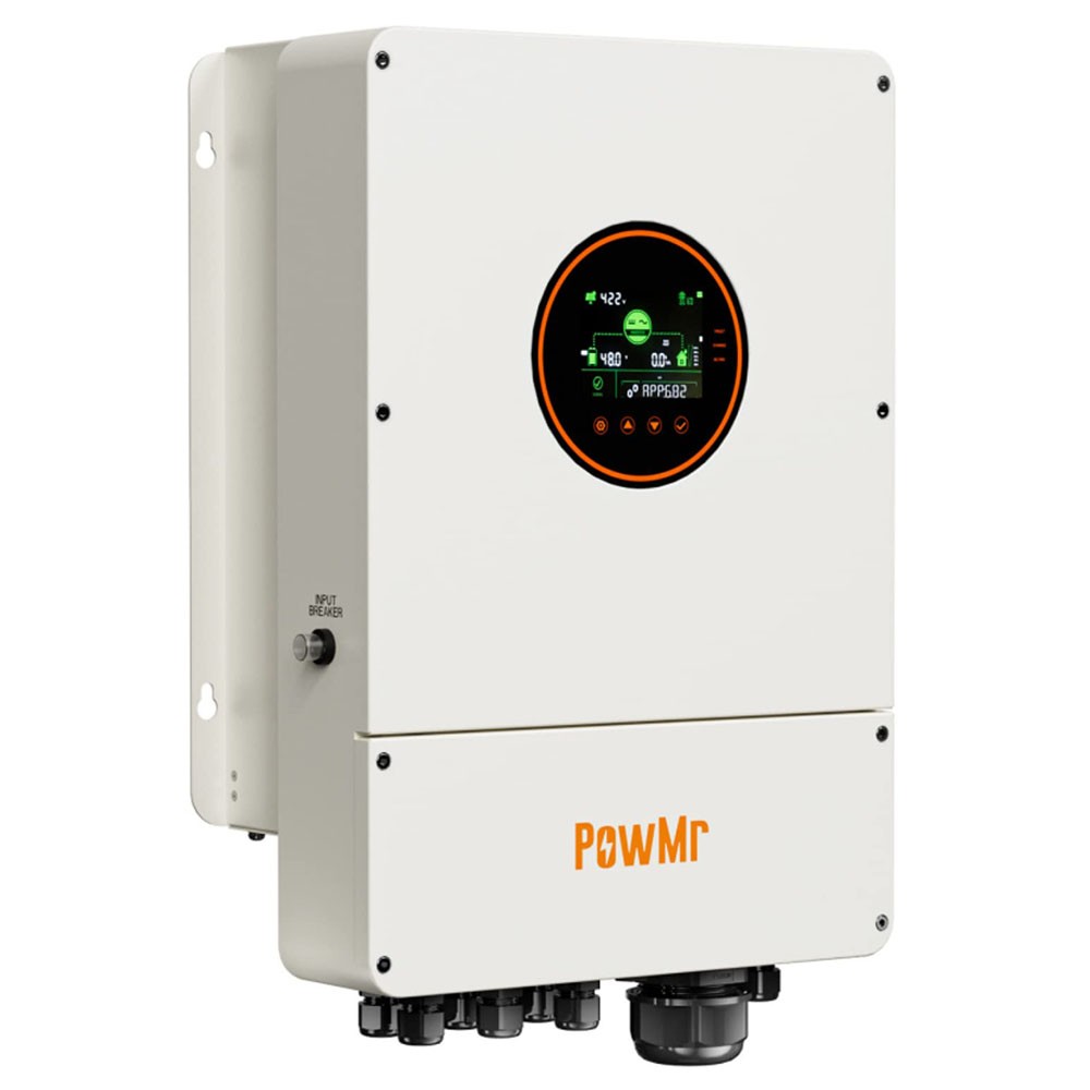 PowMr 5500W Hybrid Solar Inverter, VDE4105 Certified, 100A MTTP Solar Charge Controller, 48V DC to 220V/230V AC, 500V DC PV Open Circuit Voltage On-Grid/Off-Grid Inverter, Support WiFi