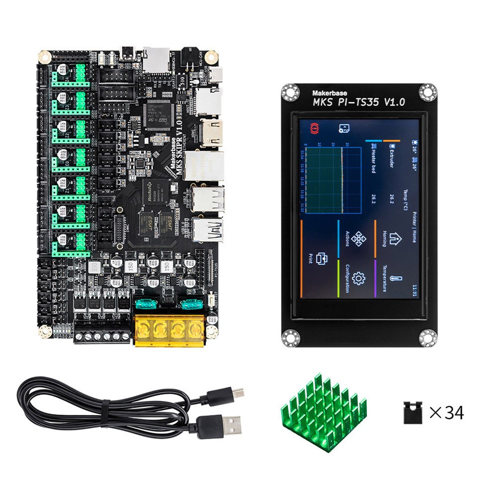 Makerbase MKS SKIPR V1.0 3D Printer Control Board Runs Klipper + MKS PI-TS35 Screen