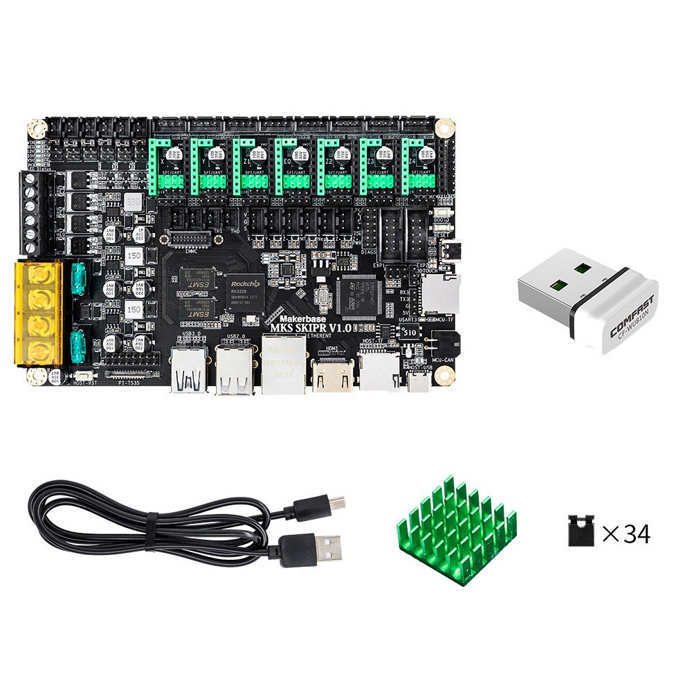 Makerbase MKS SKIPR V1.0 3D Printer Control Board Runs Klipper + USB Wireless Adapter