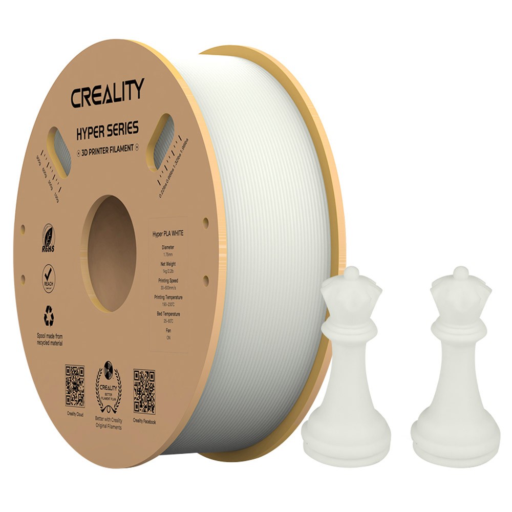 Creality Hyper Series 1.75mm PLA 3D Printing Filament 1KG - White  - buy with discount