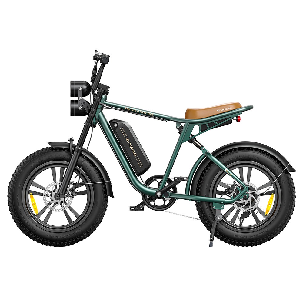 ENGWE M20 Electric Bike 20*4.0'' Fat Tires 750W Brushless Motor 45Km/h Max Speed 48V 13Ah Battery 75KM Range Double Disc Brake Shimano 7-Speed Gears Dual Shock Systems - Green