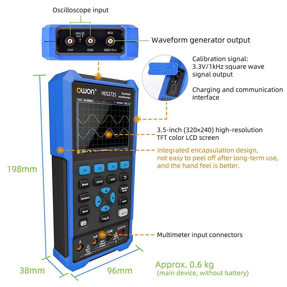 OWON HDS272S 3 in 1 Digital Oscilloscope US Plug