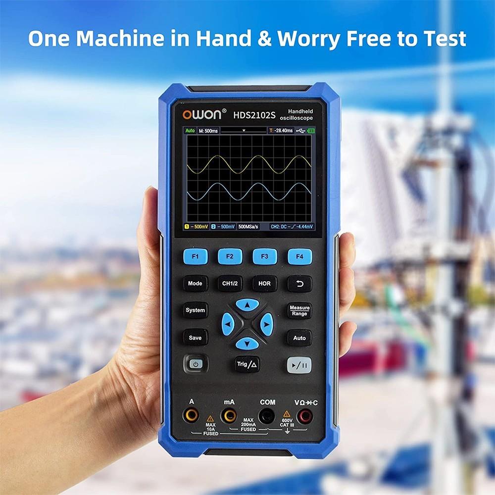 Owon HDS2102S handheld oscilloscope
