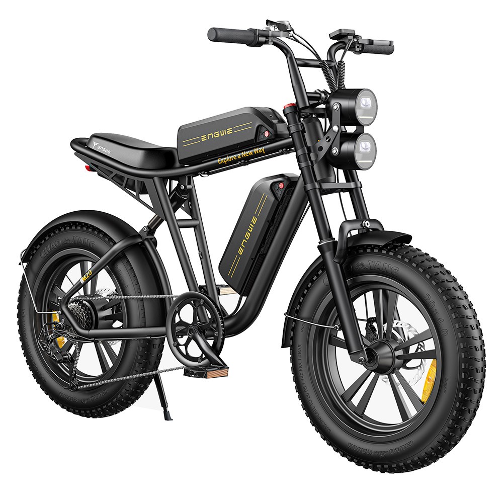 ENGWE M20 Dual Battery Mountain E-Bike 20*4.0 Inch Fat Tires 750W Brushless Motor 45km/h Max Speed  48V 2*13Ah Batteries Front & Rear Disc Brakes Shimano 7-Speed Gear - Black