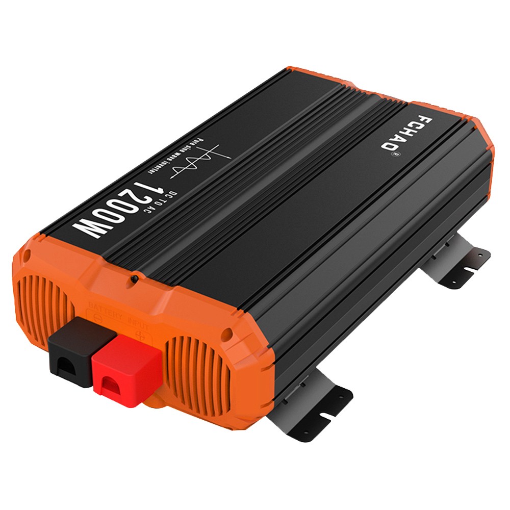 FCHAO 1200W Pure Sine Wave Inverter, DC 24V to AC 230V, 2400W Peak Power, LCD Display, Smart Protection Functions