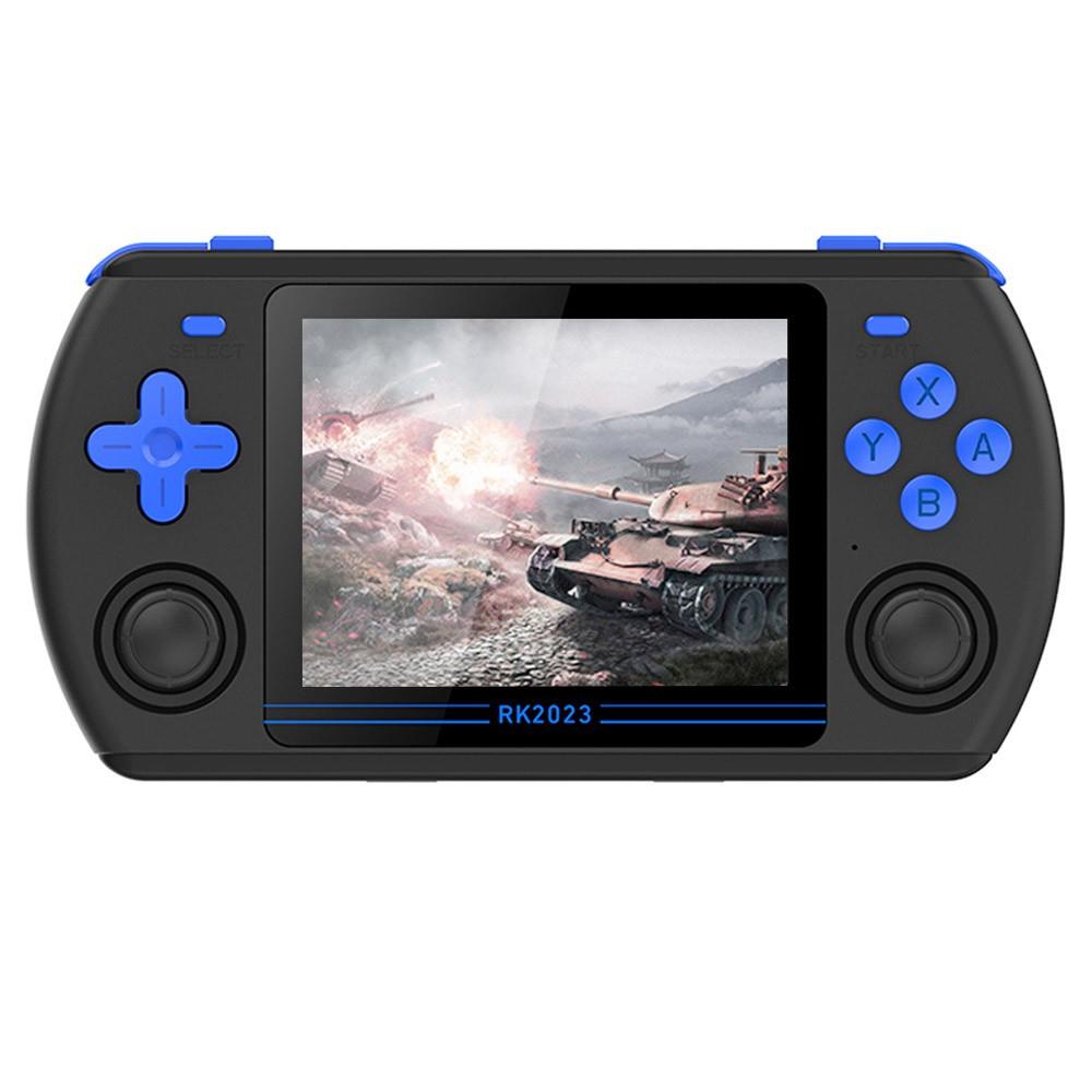 Powkiddy RK2023 16GB+128GB Retro Handheld Game Console, 20,000 Games, 3.5'' IPS Screen RK3566 Chip, Open Source Linux, Dual Speakers, 3500mAh Battery, Compatible with MAME/N64/PS/CP3/NEOGEO/GBA/NES/SFC/MD/NDS, Black