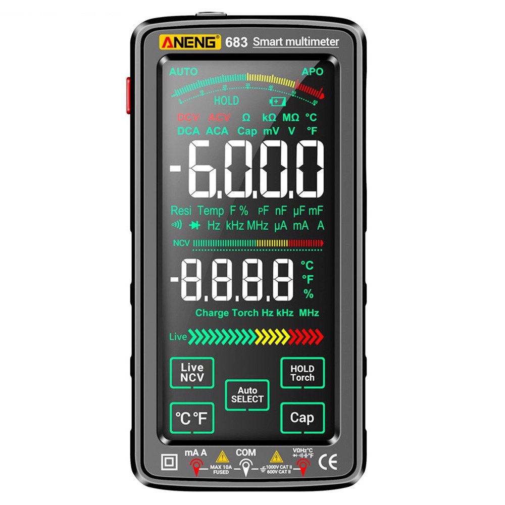 ANENG 683 Digital Multimeter with Combination Cable Black