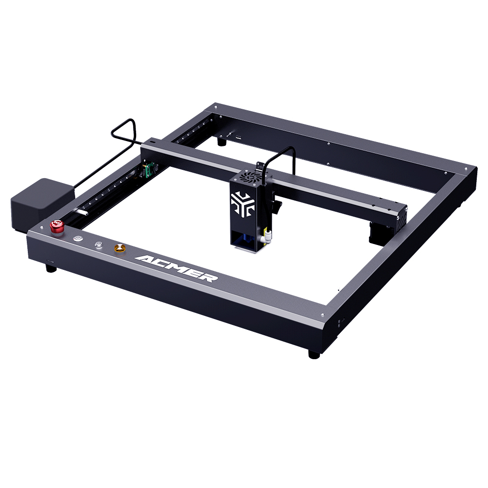 ACMER P2 33W Laser Cutter, Engraving at 30000mm/min, Ultra-silent Auto Air Assist, 0.06*0.08mm Compressed Spot, Cut 25mm Acrylic, iOS Android App Control, 420*400mm