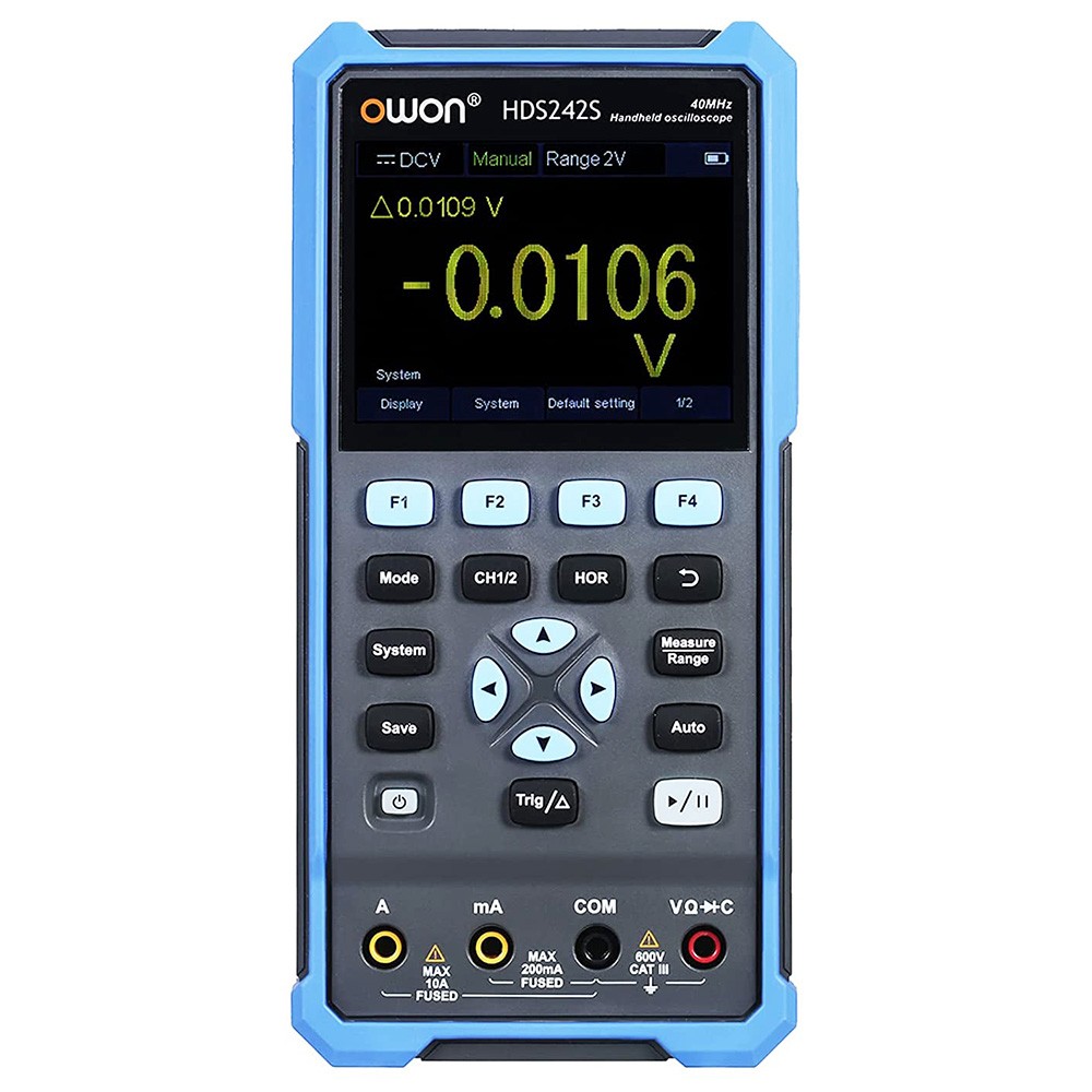 OWON HDS242S 3 in 1 Digital Oscilloscope Multimeter Signal Generator, 40MHz Bandwidth, 250MSa/s Sampling Rate, 20000 Counts - EU Plug
